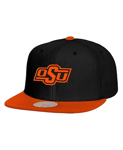 Mitchell & Ness Men's Black/Orange Oklahoma State Cowboys 2-Tone 2.0 Snapback Hat