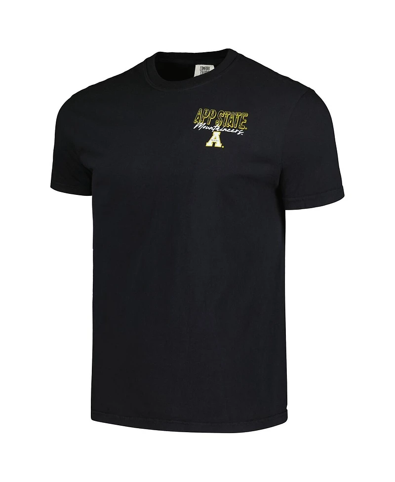 Image One Men's Black Appalachian State Mountaineers Hyperlocal Comfort Colors T-Shirt