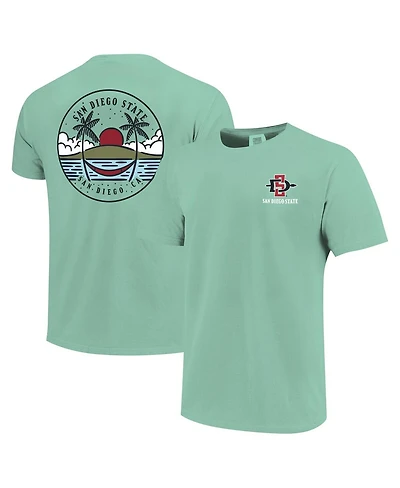 Image One Men's and Women's Light Green San Diego State Aztecs Scenic Comfort Colors T-Shirt