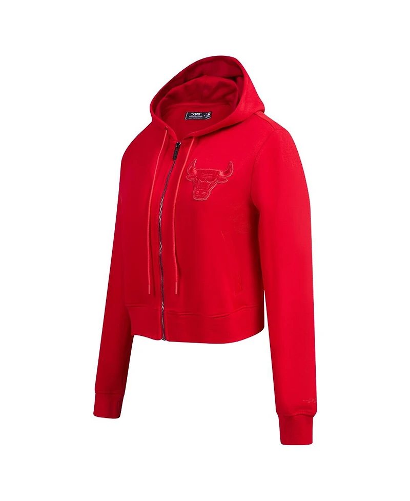 Pro Standard Women's Red Chicago Bulls Triple Tonal Full-Zip Hoodie