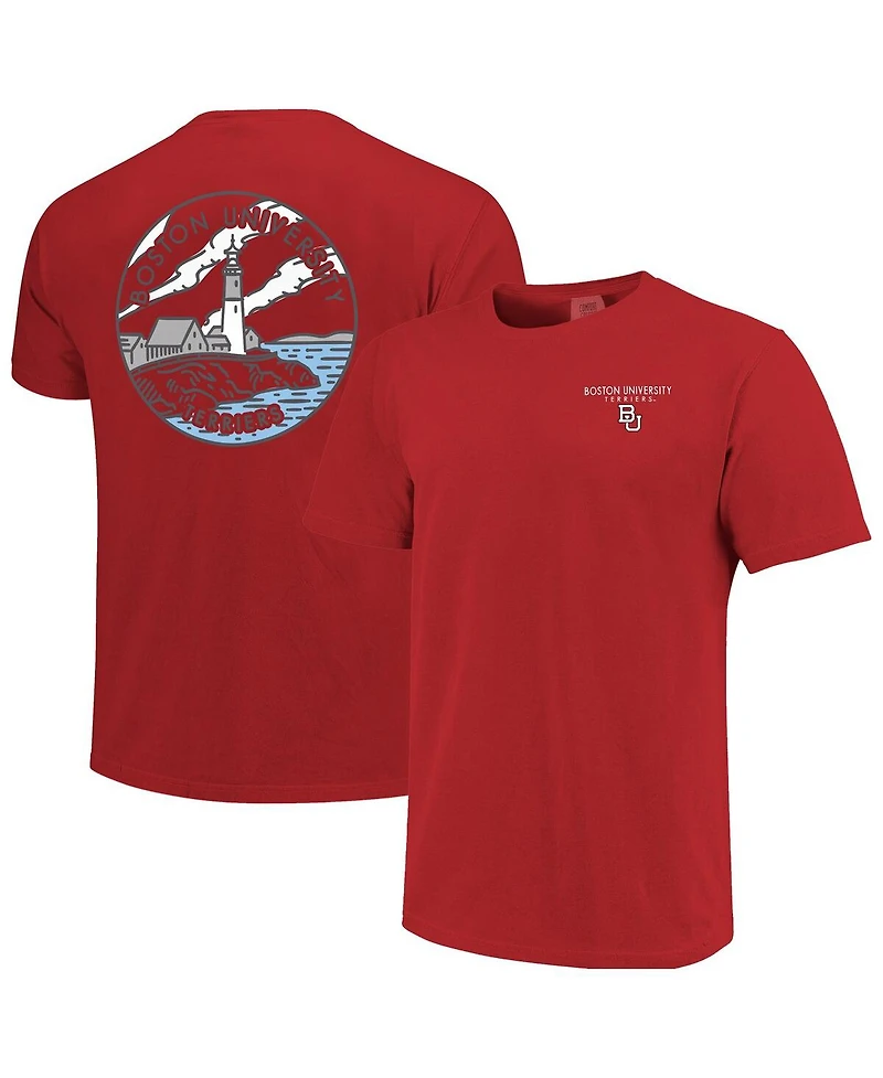 Image One Men's and Women's Scarlet Boston University Scenic Comfort Colors T-Shirt