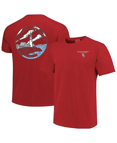 Image One Men's and Women's Scarlet Boston University Scenic Comfort Colors T-Shirt