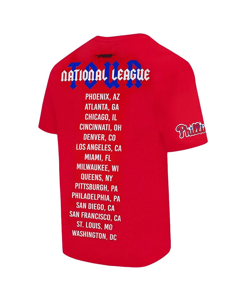 Pro Standard Men's Red Philadelphia Phillies Oversized City Tour T-Shirt
