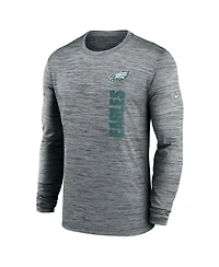 Nike Men's Gray Philadelphia Eagles 2024 Sideline Velocity Performance Long Sleeve T-Shirt