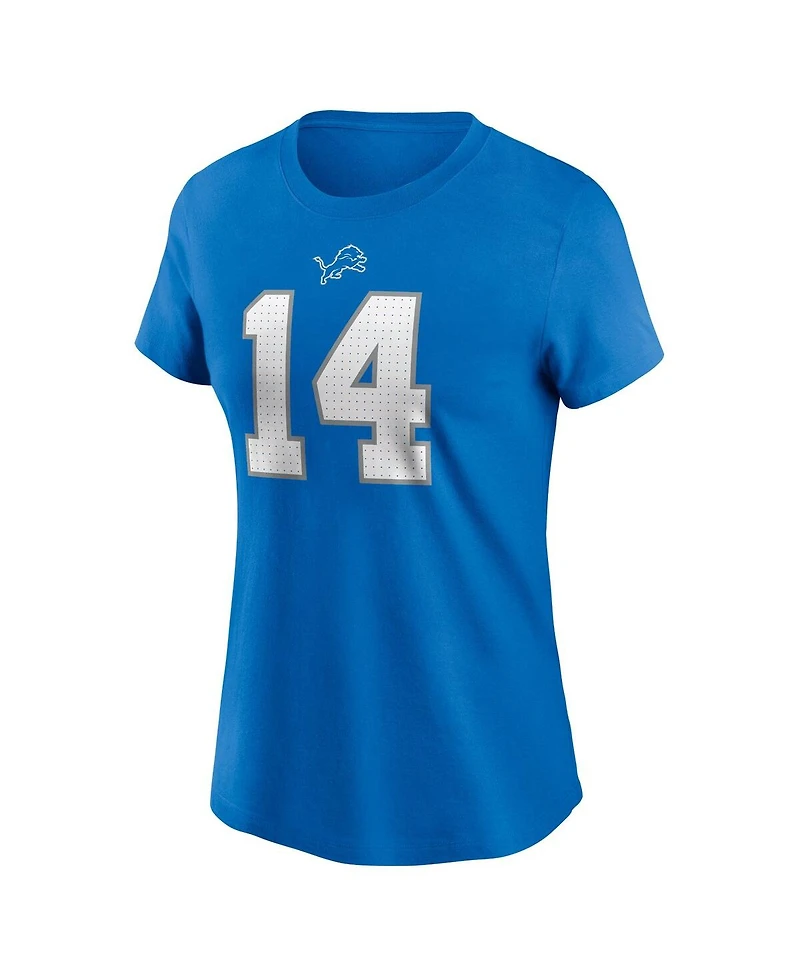 Nike Women's Amon-Ra St. Brown Blue Detroit Lions Player Name Number T-Shirt