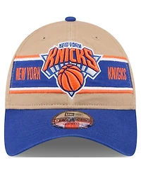 New Era Men's Tan/Blue New York Knicks 2024 Nba Draft 9TWENTY Adjustable Hat