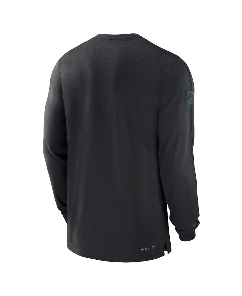 Nike Men's Black Philadelphia Eagles Sideline Player Performance Long Sleeve T-Shirt
