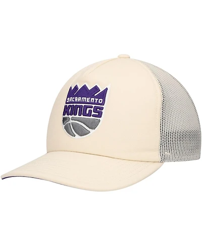 Mitchell & Ness Men's Cream Sacramento Kings Trucker Adjustable Hat