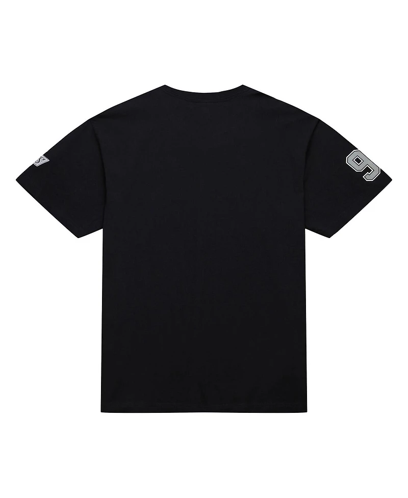 Mitchell & Ness Men's Wayne Gretzky Black Los Angeles Kings Premium Nickname Vintage Logo T-Shirt