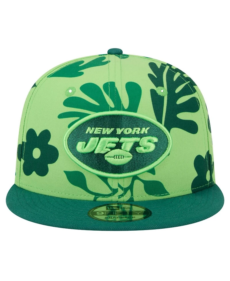 New Era Men's Light Green New York Jets Leafy 9FIFTY Snapback Hat