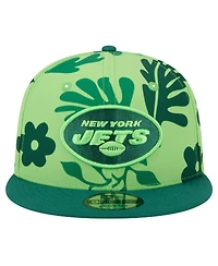 New Era Men's Light Green New York Jets Leafy 9FIFTY Snapback Hat