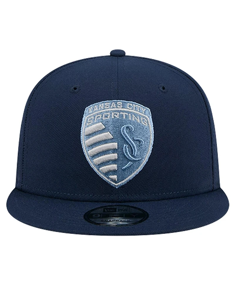New Era Men's Navy Sporting Kansas City 2024 Jersey Hook 9FIFTY Snapback Hat