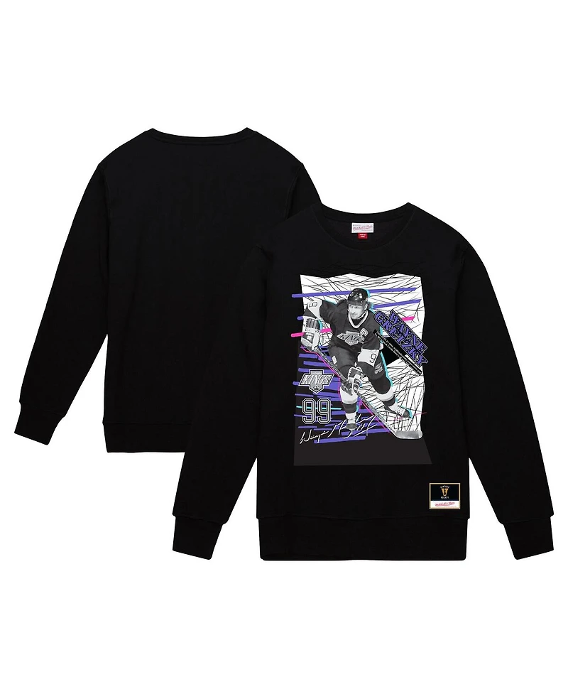 Mitchell & Ness Men's Wayne Gretzky Black Los Angeles Kings Streak Pullover Sweatshirt