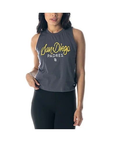 The Wild Collective Women's Charcoal San Diego Padres Side Knot Tank Top