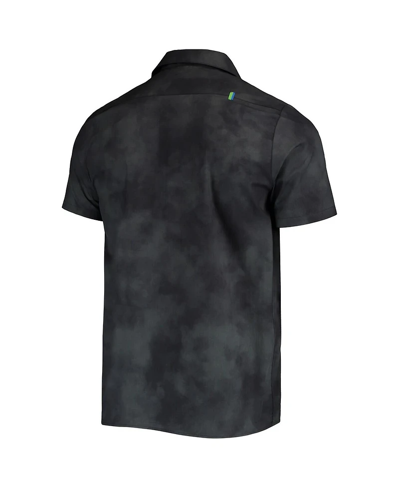 The Wild Collective Men's Black Seattle Sounders Fc Abstract Cloud Button-Up Shirt