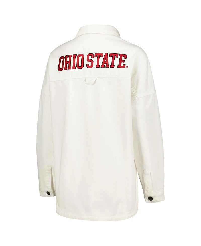 Hype and Vice Women's White Ohio State Buckeyes Multi-Hit Hometown Full-Snap Jacket