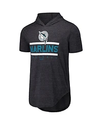 Majestic Men's Black Florida Marlins Tri-Blend Hoodie T-Shirt