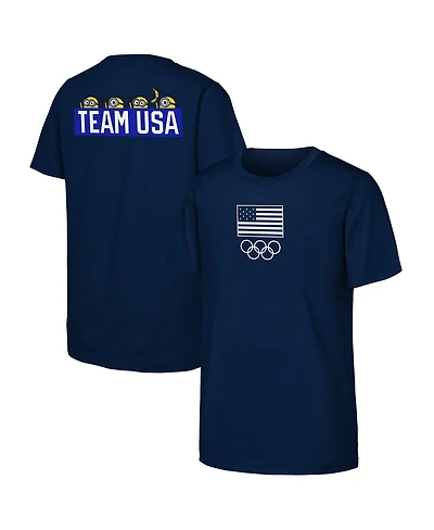 Outerstuff Men's and Women's Navy Team Usa Minions Flag Rings T-Shirt