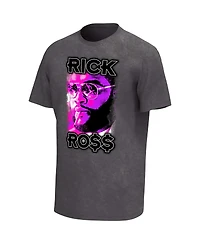Philcos Men's Black Rick Ross Smoking Washed Graphic T-Shirt