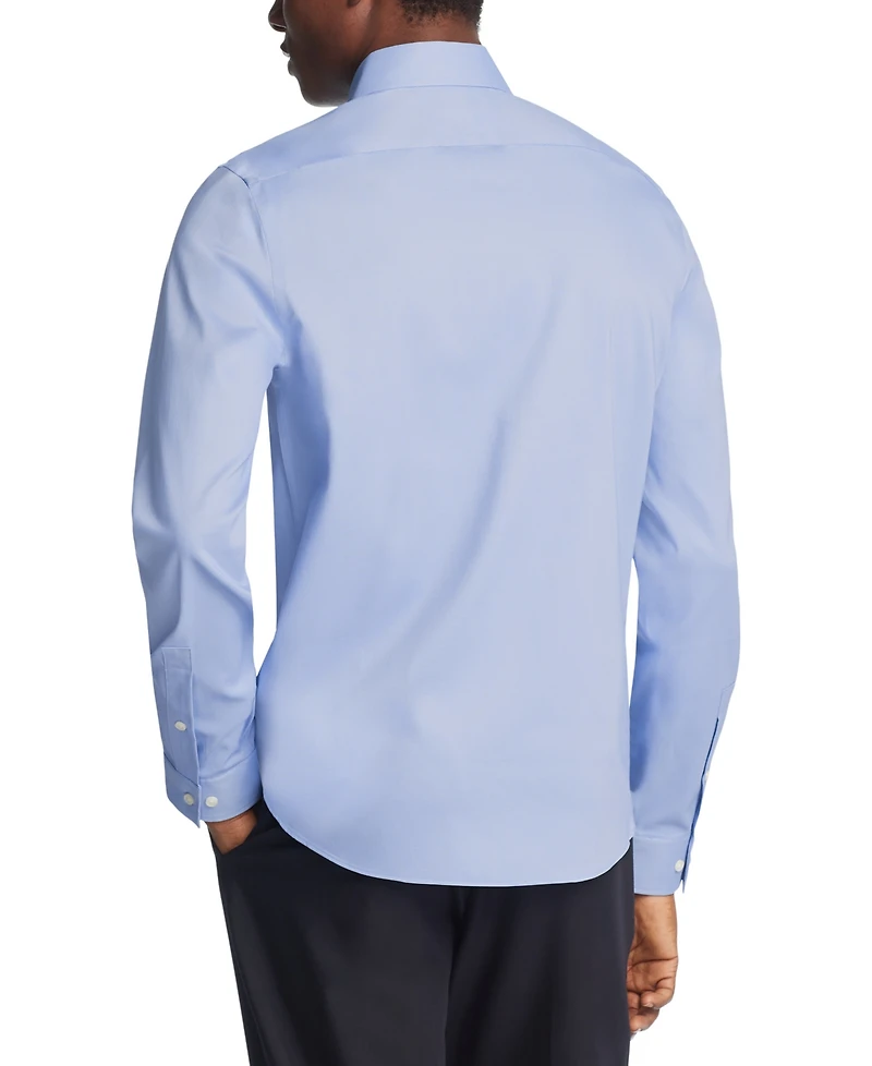 Michael Kors Men's Airsoft Slim Fit Untucked Length Wrinkle Free Stretch Dress Shirt