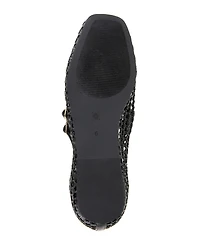 BCBGeneration Women's Harisa Woven Square-Toe Mary Jane Ballet Flats