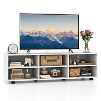 Gymax Tv Cabinet for 50-Inch Tv 42'' Tv Stand w/ 3 Adjustable Shelves Grommet & Cable Hole