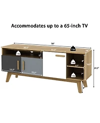 Gymax Tv Stand for TVs up to 65'' Entertainment Center Console w/ Adjustable Shelf