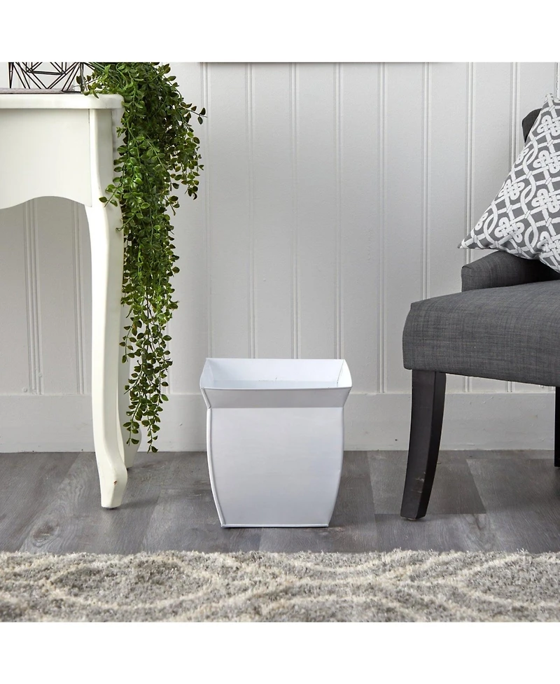 Slickblue 11.75" Fluted Metal Square Planter