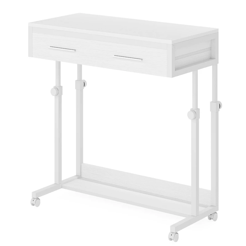 Tribesigns Portable Desk with Drawers, Mobile Laptop Desk with Wheels, Couch Desk Sofa Side Table Bed Desk, Small Standing Desk for Home Office