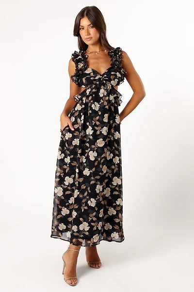 Petal and Pup Women's Lucah Frill Shoulder Maxi Dress