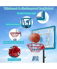 Costway Pool Basketball Hoop 3.8-4.4 Ft Adjustable Poolside BasketballGoal System