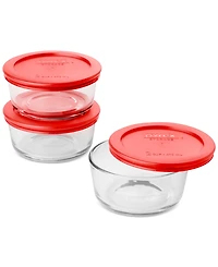Pyrex 2-Cup Round Glass Storage Containers, 3-Pack