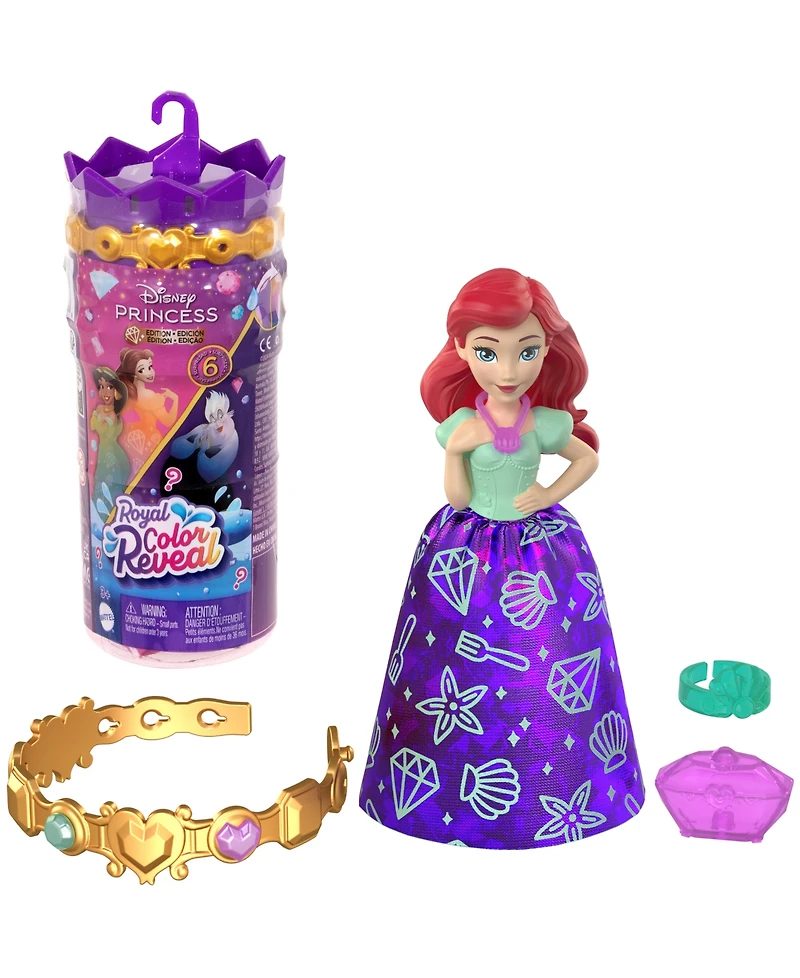Disney Princess Royal Color Reveal Princess or Villain Small Doll with 5 Surprises