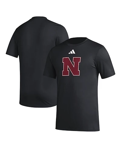 Adidas Men's Black Nebraska Huskers Primary Locker Logo Pre-Game Aeroready T-Shirt