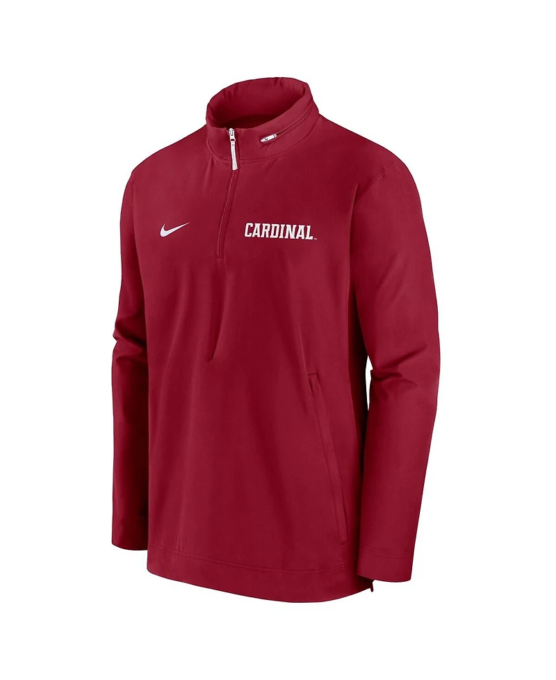 Nike Men's Cardinal Stanford Sideline Coaches Quarter-Zip Jacket