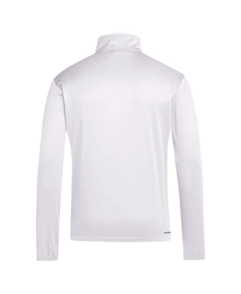 Adidas Men's White Miami Hurricanes Coaches Sideline Quarter-Zip Top