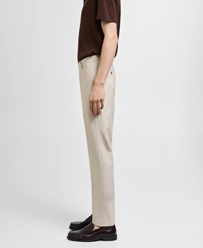 Mango Men's Stretch Fabric Slim-Fit Suit Pants