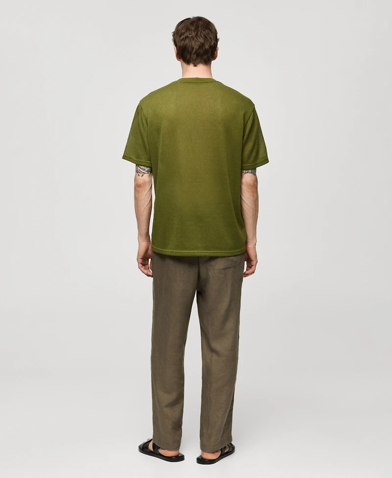 Mango Men's 100% Linen Drawstring Pants