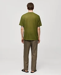 Mango Men's 100% Linen Drawstring Pants
