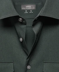 Mango Men's Pockets Detail Stretch Fabric Overshirt