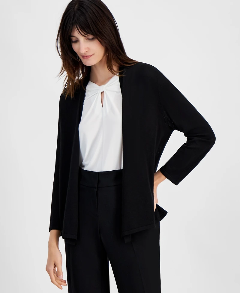 Kasper Women's Long Sleeve Cardigan Sweater, Regular & Petite