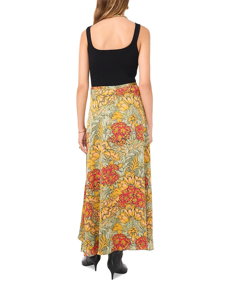1.state Women's Floral Print Midi Skirt