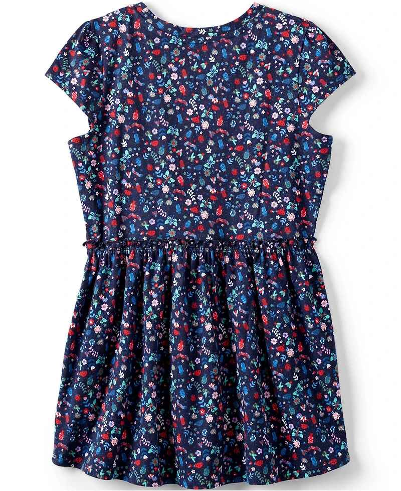 Lands' End Big Girls Plus Short Sleeve Gathered Waist Tunic Top