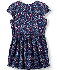Lands' End Big Girls Plus Short Sleeve Gathered Waist Tunic Top
