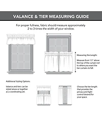 Martine Microfiber Semi-Sheer Rod Pocket Kitchen Curtain Valance Tiers Set
