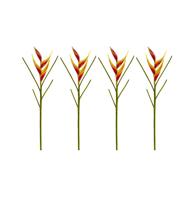 Slickblue Exotic Heliconia Artificial Flower for Bold Decor (Set of 4)
