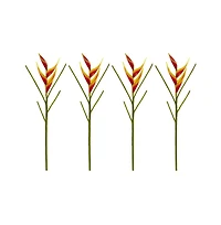 Slickblue Exotic Heliconia Artificial Flower for Bold Decor (Set of 4)