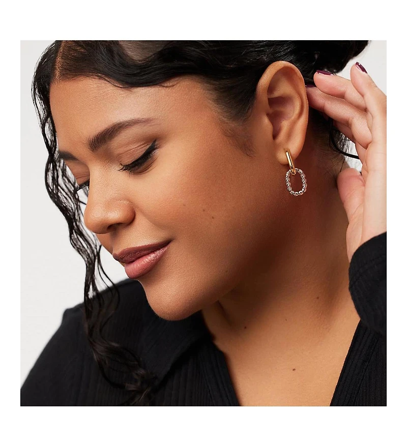 Ana Luisa Double Hoop Earrings - Ash Double Two Tone