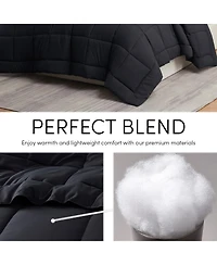 Premium Quilted All Season Goose Down Alternative Comforter with Corner Tabs - Queen 88"X88"