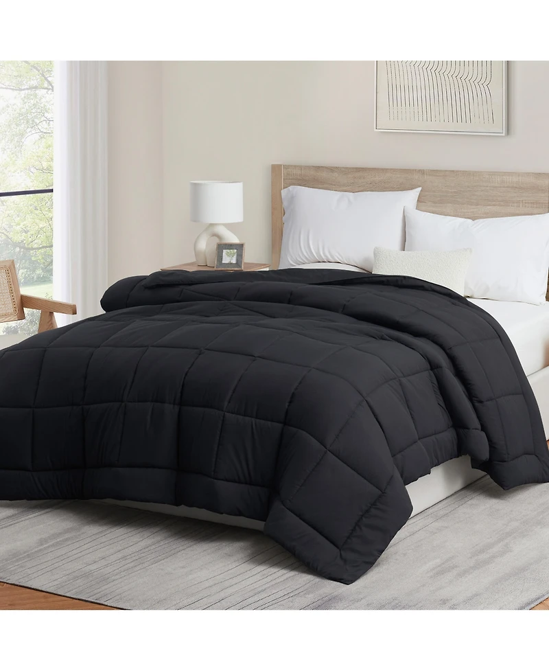 Premium Quilted All Season Goose Down Alternative Comforter with Corner Tabs - Queen 88"X88"